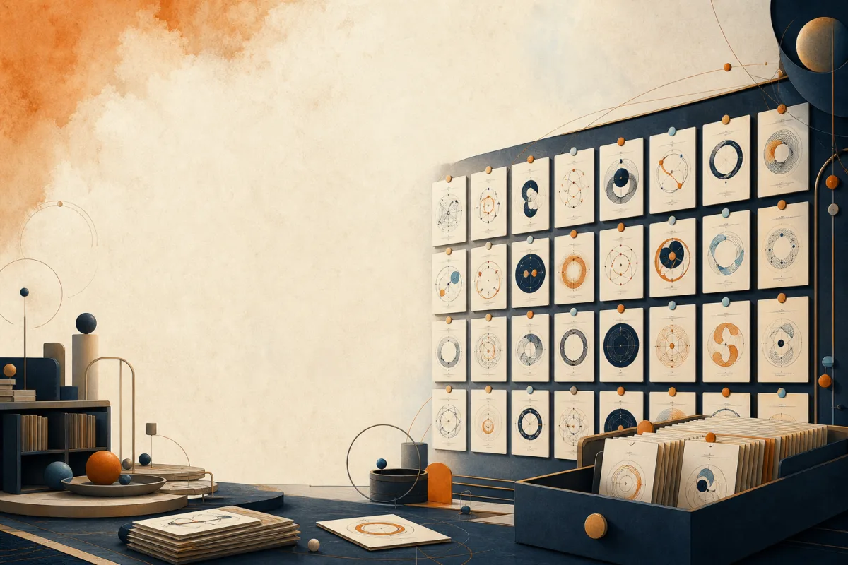 Curated wall of abstract AI loop pattern cards
